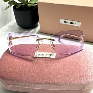 Miu Miu Lavender and Gold Glasses